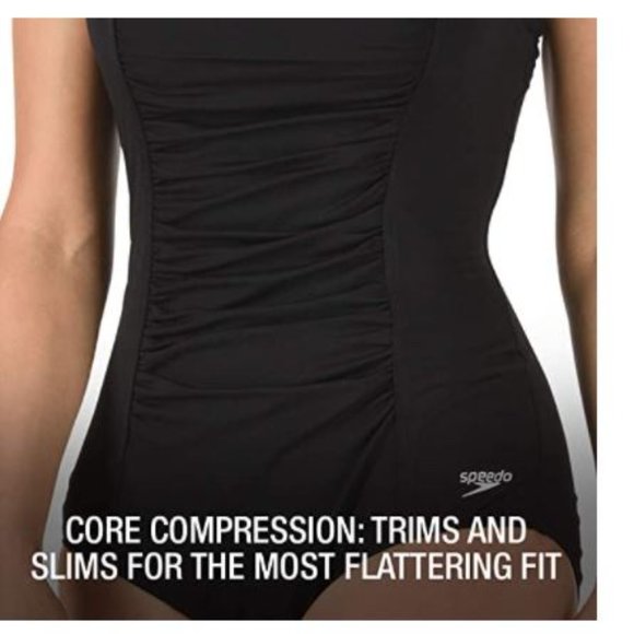 New!! Speedo Women's Swimsuit One Piece Endurance+ Shirred Tank Moderate Cut - Picture 5 of 5